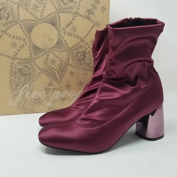 New Free People Spectrum Berry Sock Ankle Boots 38 - Picture 9 of 10
